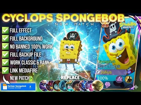 NEW UPDATE!! Script Skin Cyclops Spongebob - Spongebob Squarepants - No Password | Full Effect Voice