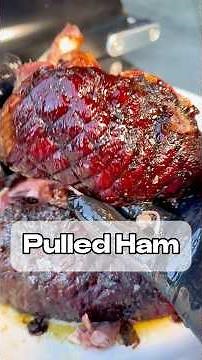 Pulled Ham with a Cherry Bourbon Glaze on the Pellet Smoker!