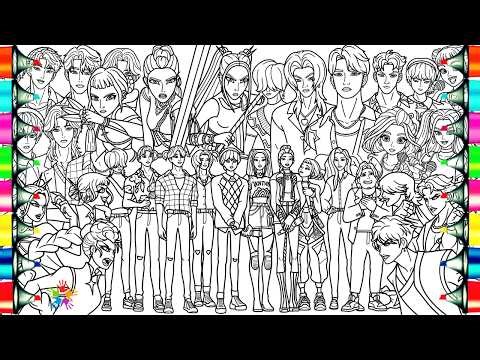 KPop Demon Hunters Coloring Pages Mix / Satisfying Coloring Rumi Mira Zoey Mystery Abby Baby Saja