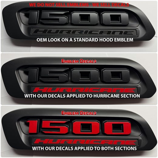 2026 RAM " 1500 HURRICANE " STANDARD Hood Emblems Overlay Decal Twin Turbo - Etsy