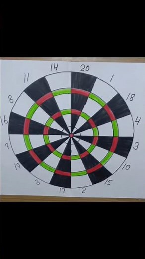 How to Draw Dart Board -Easy and simple #shorts #howtodraw #dart #games #drawing #art #doodle