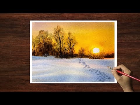 Watercolor Sunset Painting for Beginners
