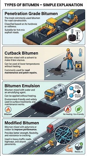 Types of Bitumen in Road Construction Explained Civil Engineering Tips