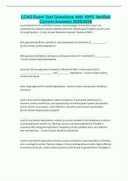 LCAS Exam Test Questions with 100 Verified Correct Answers 2025/2026