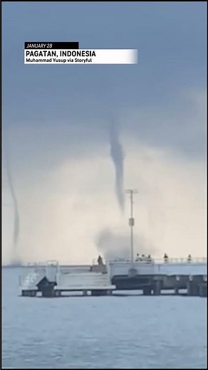 Twin Waterspouts in Indonesia