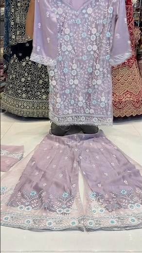 💜 Light Purple Sharara Set ✨ Elegant Handwork Party Wear Outfit #shortsfeed