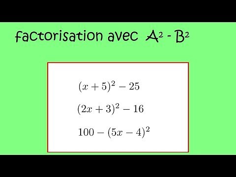 Factorisation (Level 4) - Avec identité A² B² - 5 exemples