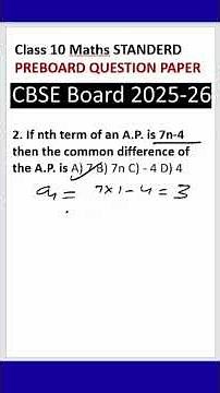 Class 10 Maths Standard Preboard Paper Solution | Complete Guide for 2025-26 | CBSE Board