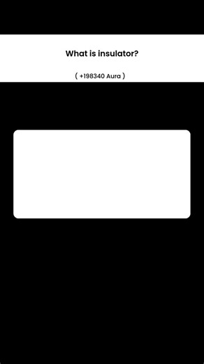 Learn With Aura on Instagram: "An insulator is a type of material that significantly resists the flow of electric charge. Its primary function is to prevent electricity from easily passing through it, essentially acting as a barrier to electric current. This resistance to electrical flow is due to a fundamental property of insulators: they lack "free electrons." In materials that conduct electricity, electrons are loosely bound and can move freely from atom to atom, carrying an electric charge.