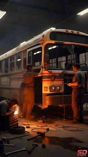 Old Bus Fully Restored to Brand New | Incredible Bus Restoration #Shorts #restoration