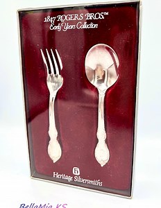 Vintage 1847 Rogers Bros Silver Plated Baby Spoon and Fork Set-canada. @bellamia Keepsakes - Etsy