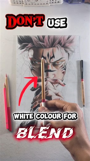 Don’t use white colour for blend ❌ #shorts #youtubeshorts #drawingforbeginners #colourpencildrawing