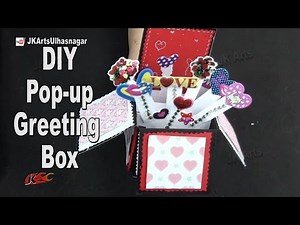 How to make Pop up Surprise Box card / Exploding box / Scrapbook box | | JK Arts 971