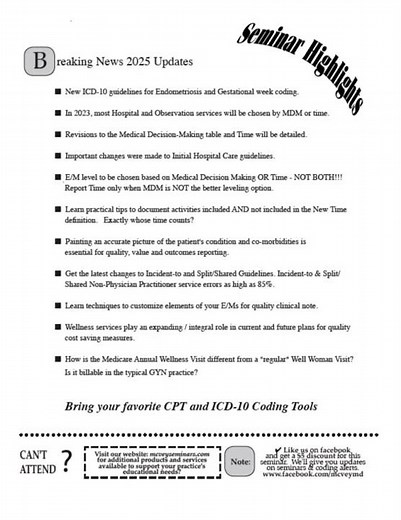 2 Day ObGyn Coding - 2025