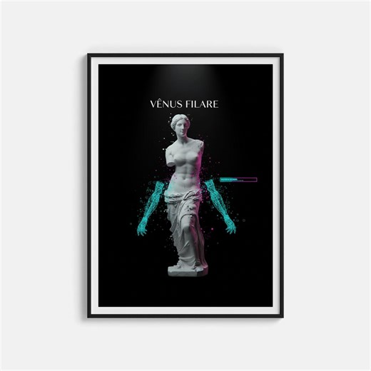Venus Wireframe Art Print - Wireframe Restoration of Venus De Milo Poster - 3D Modeling Classical Art Wall Decor Tech Museum Print - Etsy