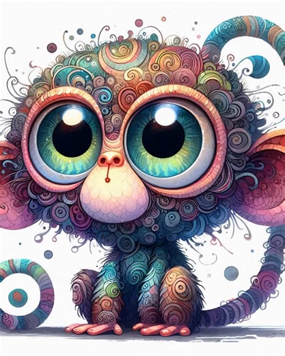 Monkei watercolor!🐒 Macaquinho aquarela! Ai Art Evolution! Arte em inteligência artificial! Arte, anime, desenhos, artwork, NFT! #aiart #artificialintelligence #viral #nft #artwork