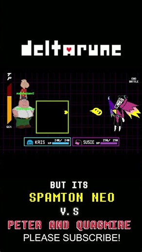 SPAMTON NEO VS PETER AND QUAGMIRE DELTARUNE/UNDERTALE FIGHT?! #deltarune #undertale #familyguy #fyp