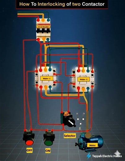 How to Interlocking of Two Contactors ⚡ | Tayyab Electric Hacks #shorts