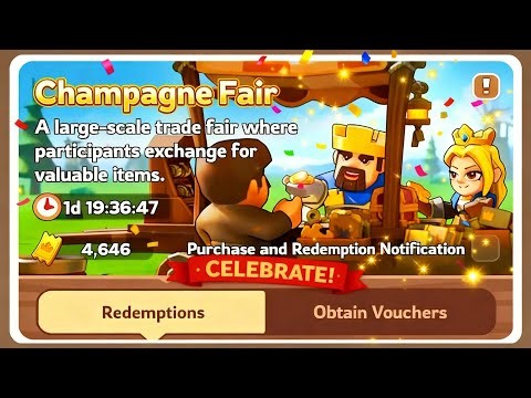 Champagne Fair - convert extra Hero Shards into Fair Vouchers for free widgets & more!