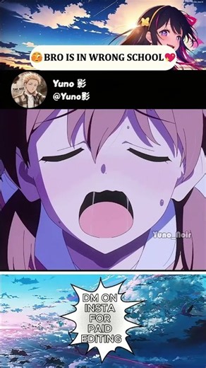 🫣 BRO IS IN THE WRONG SCHOOL 💖#anime #shorts #animeedit #nukitashi #weeb #viral