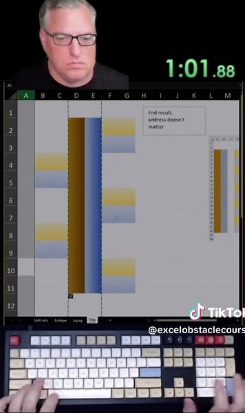 Excel obstacle course puzzle 4. #excel #satisfyingvideo #finance #speedrun #exceltricks #typing