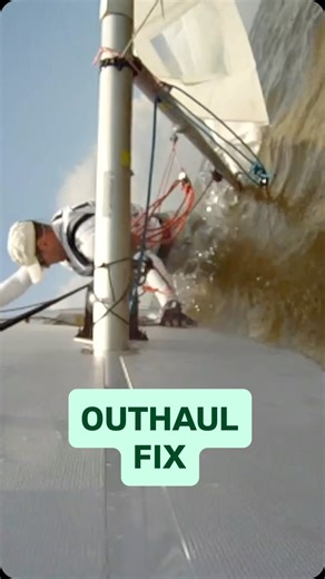 No Quarter Sailing on Instagram: "Here’s what happened when the outhaul on my laser came undone while I was out sailing and how I fixed it on the water by capsizing the boat and swimming to it."