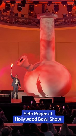 #sethrogen lights a giant bong to kick off his hollywood bowl show