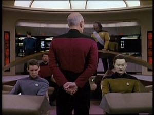 Starfleet Records. Captain Jean Luc Picard, captain of the USS Enterprise NCC-1701-D. "The Romulans". Stardate: 43349.2 (2366) #captainpicard Then, the Romulan ship approaches the Enterprise giving them one last chance to return their officer to them. When Picard informs him that he is dead, the Romulan ship powers up its disruptor array. Picard orders all shields at maximum and locks phasers. At this instant, the signal-pattern from the neutrino beacon modulates, indicating that La Forge found