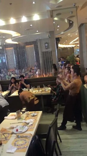 Happy Birthday Song Performed by Waitresses in the Philippines
