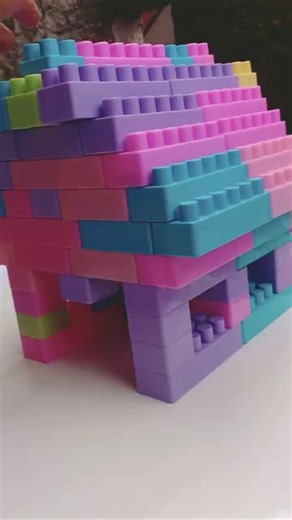 How to make a satisfying block house #asmr #lego #buildingblocks