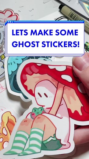 Replying to @s0ur_g0r3 THESE WILL BE UP TOMORROW!!! #smallbusiness #sticker #stickers #ghost #ghostart #mushroom #mushroomstickers #frog #frogs #ghosts #cottagecore #smallbiz #smallbusinessowner #supportsmallbusiness #supportsmallbiz