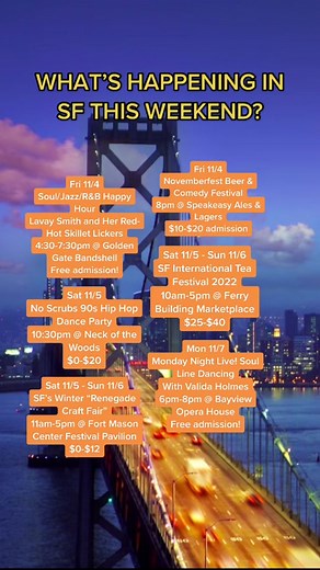 Eventos Imperdibles en San Francisco Este Fin de Semana