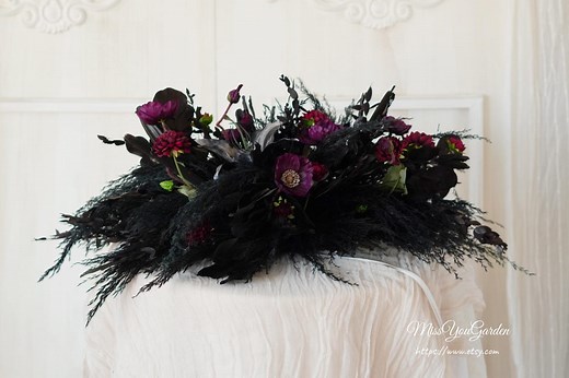 Gothic Silk Flowers Table Centerpieces,flower Swag Backdrop,pampas Flower Arbor,bohemian Wedding Centerpieces,30 Cm*18 Cm*15 Cm - Etsy