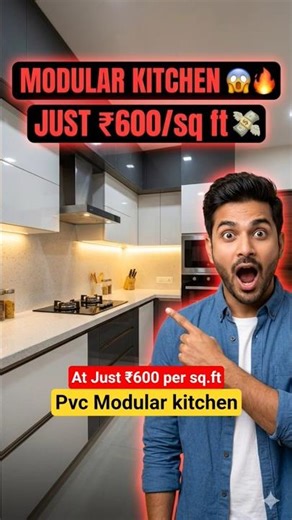 🔥 Premium PVC Modular Kitchen at Just ₹600/sq.ft | Stylish & Budget-Friendly Kitchen Design