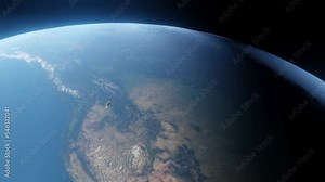 3D Animation of a satellite tumbling out of control in Earth's orbit