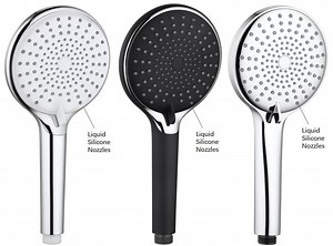[Hot Item] 3 Functions Bathroom Sanitary Ware Round Hand Shower Handheld Shower Shower Head with Liquid Silicone Rubber Nozzles