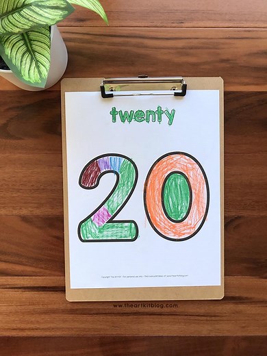 Numbers 0 to 20 Outline Printables