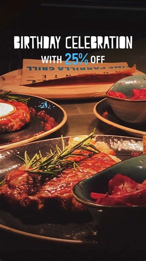 Do you have a friend with a birthday coming up? Make it a great present by booking a celebration at Argentina Grill in Creek Harbour. Just think about the stunning views and unique, authentic Argentine cuisine. Enjoy 25% off food and non-alcoholic beverages. ¡Celebramos! Visit our website for booking and details. | Argentina Grill Dubai