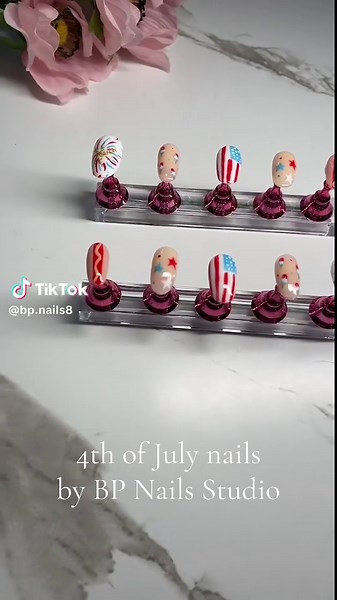 4th of July / USA Nails by BP Nails Studio 🇺🇸❤️💅 Follow for more! #fyp #viral #nails #nailsoftiktok #nailsartvideos #nailart #usa #blowthisup #foryou