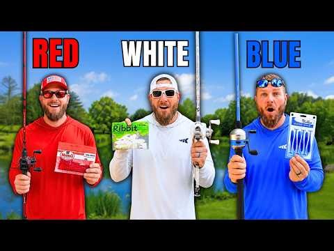 RED vs WHITE vs BLUE Fishing Challenge!