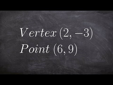 Learn how to write the equation of a parabola given the vertex and a point on the graph