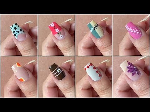 8 Easy nail art designs for beginners || Simple Nail art at home