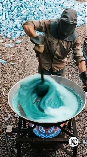 Melted Plastic Bottles Create This Insane Floor ✨ #recycling #construction #wow