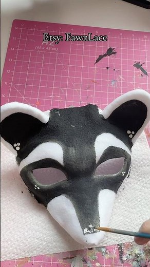 Raccoon mask painting! #theriangear #animalmask #therianthropy #catmask #therian #raccoontherian