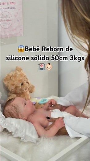 😱 Bebê Reborn Monha Infancia Bebes Reborns de Silicone Sólido 50cm e 3kg Parece Real! 💙👶🏻
