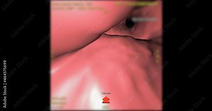 CT colonography 3D movie 4k file for screening colorectal cancer. Check up Screening cancer of colon.