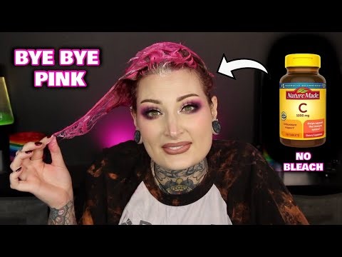 Removing Pink Hair Dye With Vitamin C!