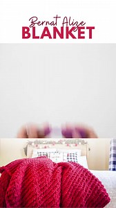 Happy national 'I love yarn' day! There's no better way to celebrate than by making an easy bernat alize blanket. Besides, we all know there's no such thing as having too many blankets! You can follow my step-by-step tutorial here: https://sweetredpoppy.com/bernat-alize-blanket-ez-yarn/ | Sweet Red Poppy