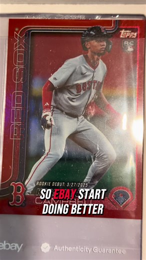 I have noticed this issue with cards sliding out of their sleeves and card savers on nearly every eBay authenticated card. Anyone else having this issue? We all know we could ship raw cards better than whatever this is. #ebay #sportscards #topps #psa
