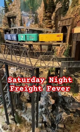 Soo Line double header freight train high above the canyon !